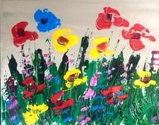 LANDSCAPE FLOWERS  by Mark Kazav t Abstract Modern CANVAS Original  PAI5h5hG