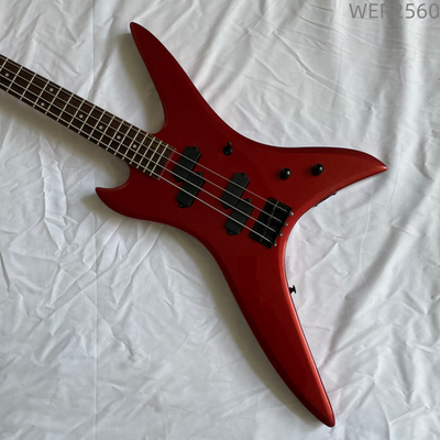 #ad #ad 4 String Metallic Red Electric Bass Guitar NJ Series Stealth Black Parts $275.00