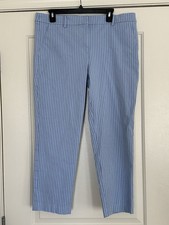 LOFT RIVIERA SLIM pants blue white STRETCH Size 12