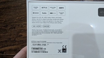 Apple TV (5th Generation) 4K HD Media Streamer (MP7P2LL/A) - Black