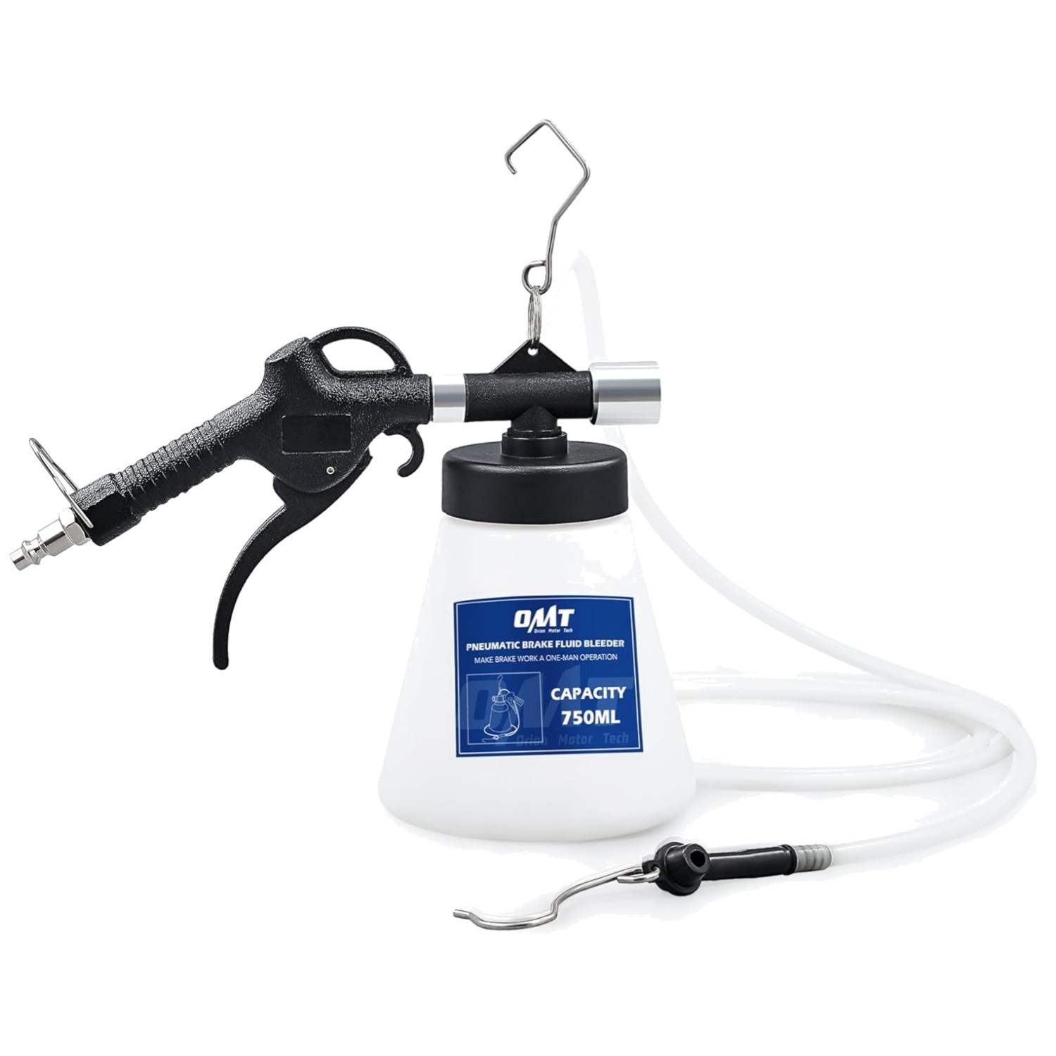 Lightweight Pneumatic Brake Bleeder - One-Person Kit with Transparent Monitoring