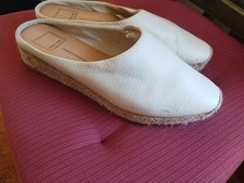 Dolce Vita ivory leather espadrille mules slide clogs Size 8.5