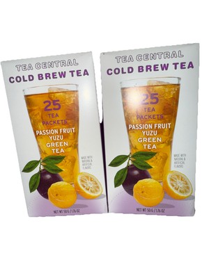 TEA CENTRAL COLD BREW  PASSION FRUIT  YUZU GREEN TEA 2 Boxes= 50 Bags BB:01 2028