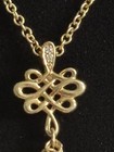16 Inch 14K Necklace With Multi Color Semi Precious Stones And Diamond Pendant — photo 7
