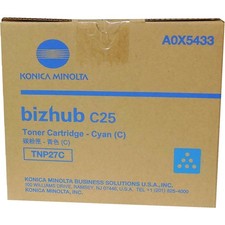 Konica Minolta TNP27C A0X5433 Cyan Toner Cartridge Genuine OEM Original