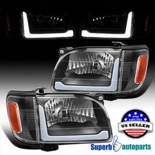 Fits 2001-2004 Toyota Tacoma Black Led Tube Headlightscorner Lamps 01 02 03 04