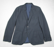 Mossimo Dutti Jacket Men 42 Blue Italian Fabric 2 Button Blazer Made in Portugal