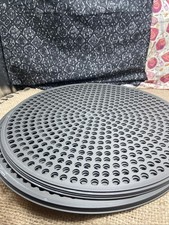 QTY 8 LloydPans Quik-Disks 14" Perforated Hard Coat Anodized Aluminum Pizza