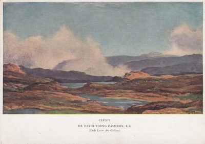 Postkarte Clunie Gemälde von Sir David Young Cameron RA Medici Gesellschaft Meine Ref PH