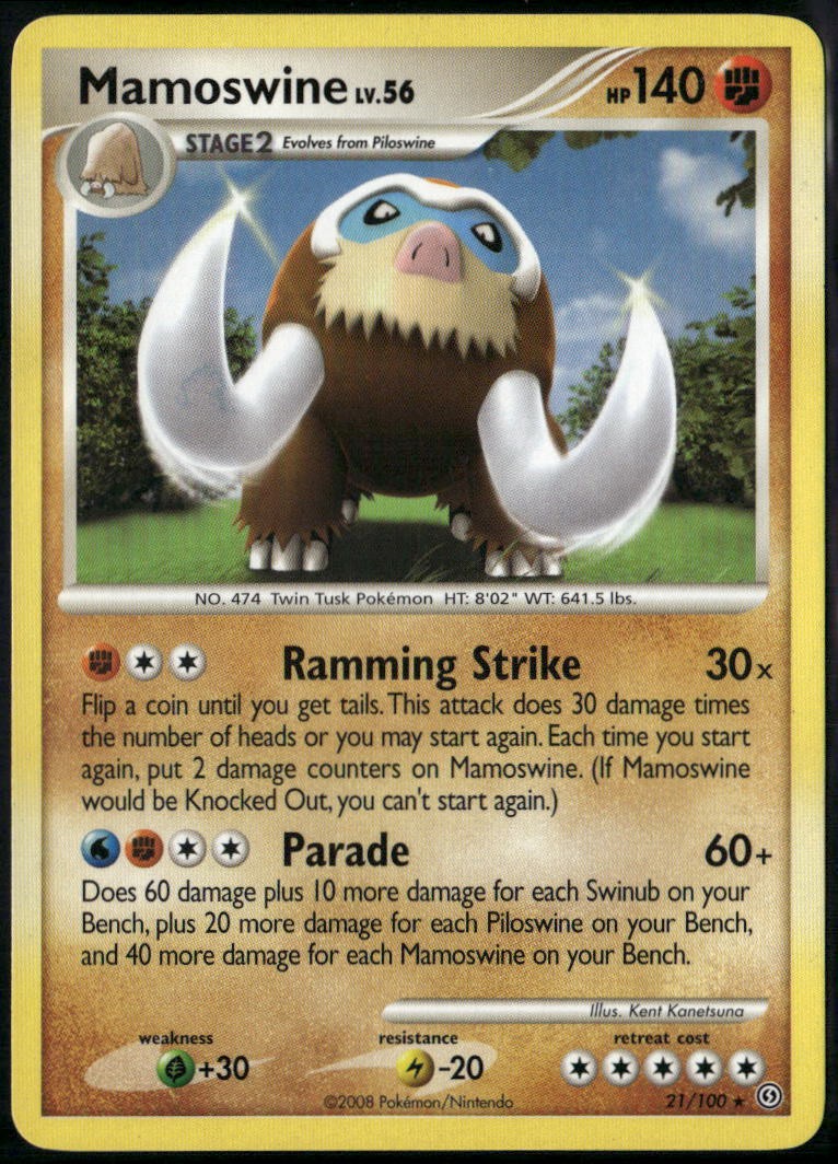 Mamoswine 21/100 Rare Stormfront LP Pokemon Card