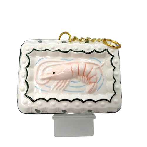 Vintage Ceramic Shrimp Prawn Decorative Hanging Mold /Trinket Dish