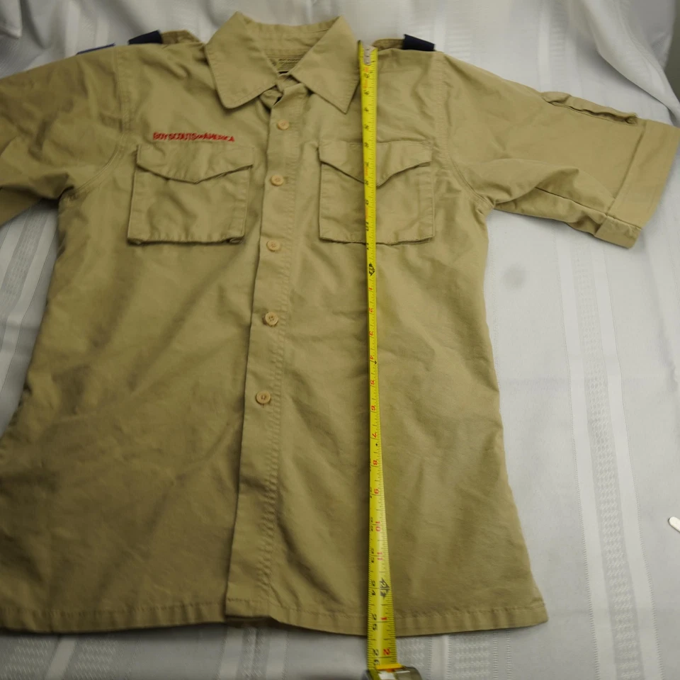 Camisa Boy Scouts of America Juvenil Grande Bronceada Manga Corta Uniforme Abotonada BSA Foto 3 de 4