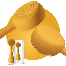 PMD Clean Mini - Smart Facial Cleansing Device with Silicone Brush & Yellow 