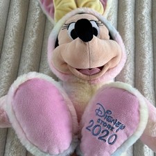 Disney Store 2020 Minnie Mouse Easter Bunny Plush Pastel Rainbow