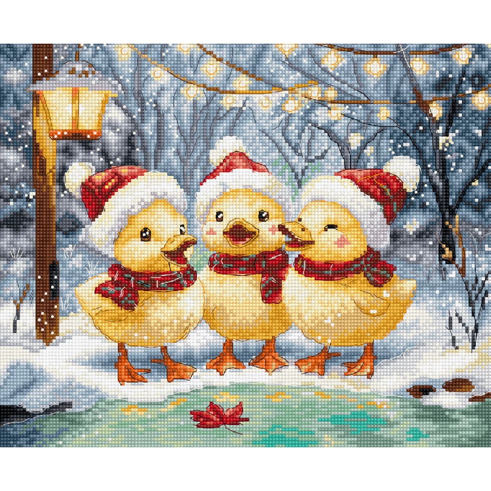 Letistitch counted cross stitch kit ""Holiday Ducklings"", 24x20cm