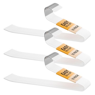 Pants Hangers 30 Pack Non Slip Durable Open Ended Metal Clothes Rubber Coated