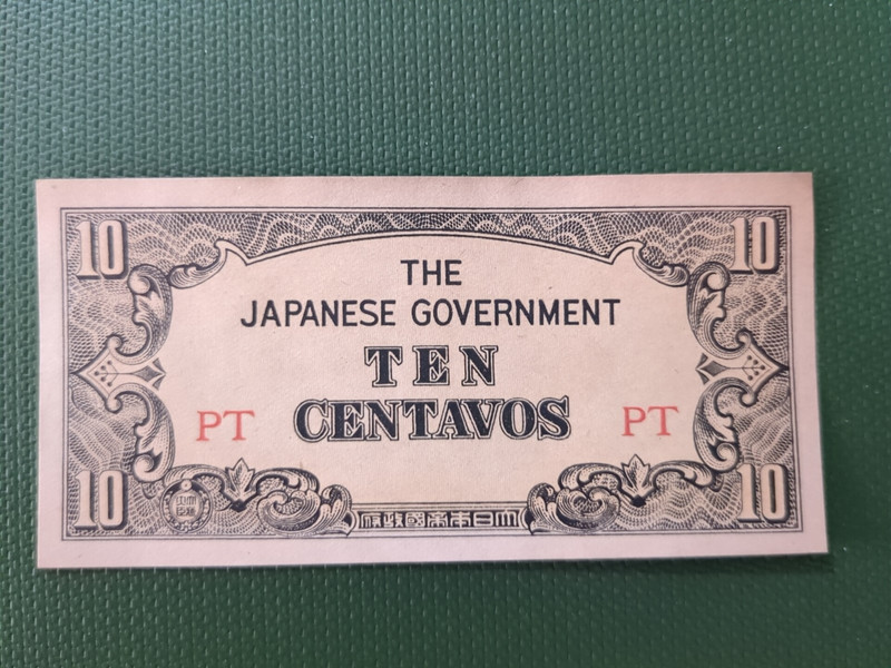 1942 PT Japanese, Philippines 10 Centavos Banknote