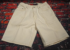 Vintage 90's Levi  s Silver Tab Loose Baggy Jean Shorts Men  s 30 Cream White 6.5  