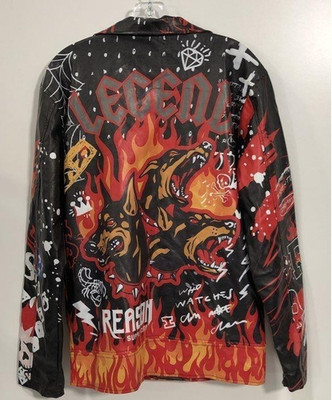 REASON  DON T TRUST ANYONE SUPPLY CORP.   BOMBER JACKET Medium Vegan NEW