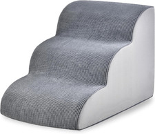 Dog Stairs for Small Dogs 15.7" H 3-Step Pet Stairs with High-Density Foam Older