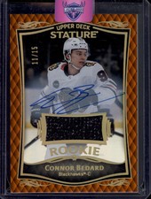 2023-24 Stature Connor Bedard Orange Rookie Patch Auto RPA RC SSP /15