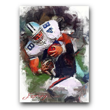 Daryl Johnston #2 Art Card Limited 42/50 Edward Vela Signed (Dallas Cowboys)
