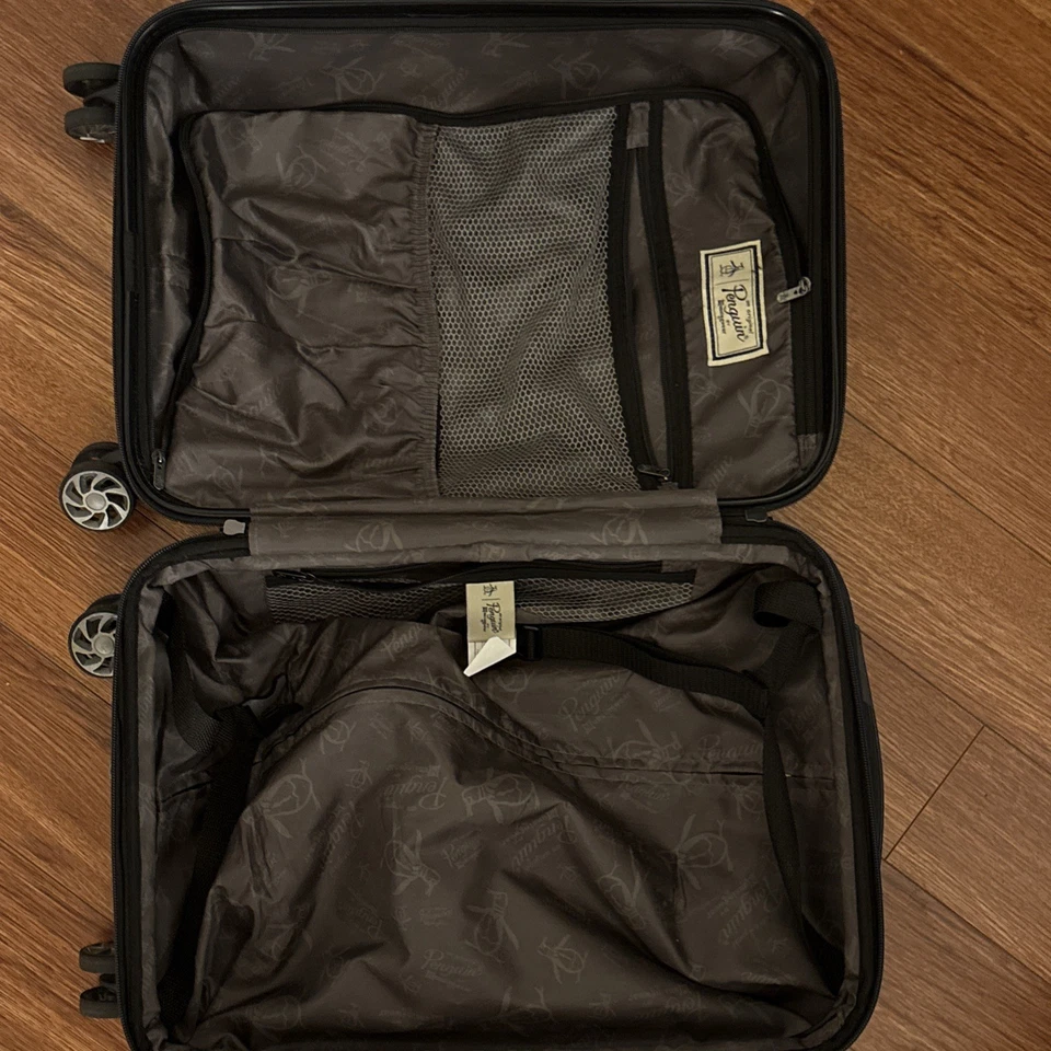 Maleta rígida azul equipaje Penguin ruedas rodantes Foto 2 de 2