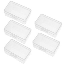 uxcell 5Pcs Battery Storage Case Holder Transparent for 9V Battery Capacity
