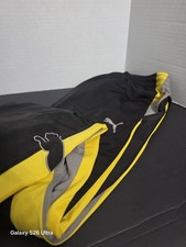 Mens Puma Track Pants Size Large Black Athletic Gym Workout Jogger