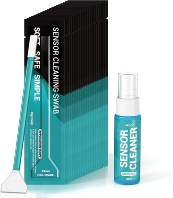 20pcs Full Frame Camera Sensor Cleaning Kit, Lens Solution, 24mm Swab, 30ml