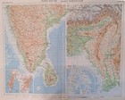 Map: Map of India South & India North-East Plate 28 1959 Mid-Century Times Atlas