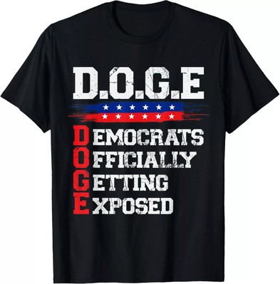 DOGE D.O.G.E. Department Of Government Efficiency USA Flag Casua T-Shirt