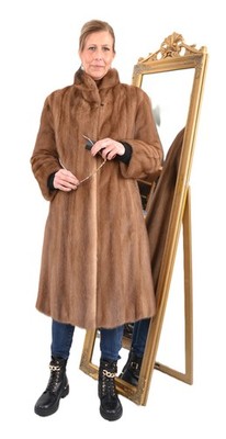 A5854 NERZMANTEL ECHT PELZ MANTEL NERZ JACKE PELZMANTEL - FEMALE MINK FUR COAT