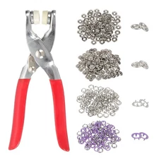 100Set Metal Snap Button Kit 9.5mm Hollow Prong Snap Button Tool Purple