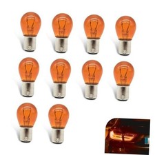 1157 P21/5W S25 BAY15D Light Bulbs, Double Tail High and Low Brake 10 PCS Amber