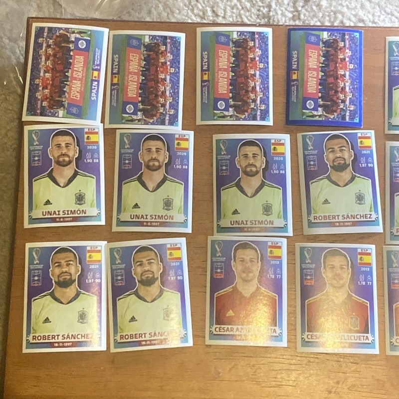 Panini FIFA World Cup Qatar 2022 Stickers TEAM LOT of  63 SPAIN !!!