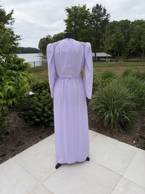 Vintage Lavender Maxi Dress Beaded Shoulder Wrap Style Formal Gown S | eBay