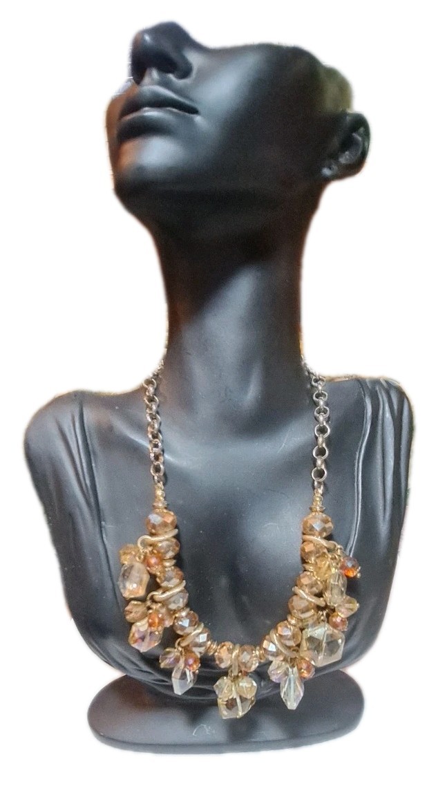 Chunky Cluster Statement Multi Colored Faceted Gl… - image 13