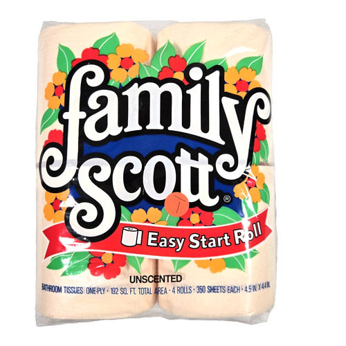Vintage Peach Colored Toilet Paper Family Scott Brand Soft 4 Rolls 1986