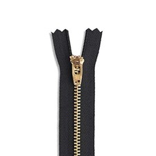 6 Inch Metal Zipper Black 6  Antique Brass Metal Heavy Duty Zippers