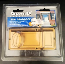 Guard Security Rim Deadlock Bronze Finish Solid Brass Model # 505 NEW SEALED