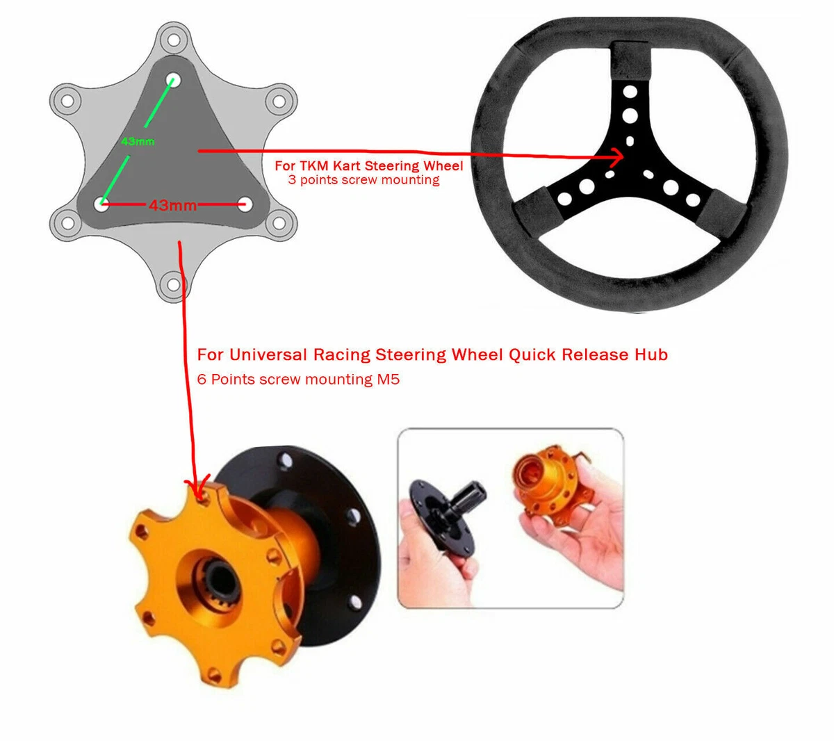 For Logitech G27 G25 Steering Wheel Racing Car Game Modification Steering  Wheel Adapter Plate 70mm