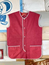 Vintage 60s 70s DEADSTOCK Kitchen Smock Button Apron Baking Wear NOS w/Defects M