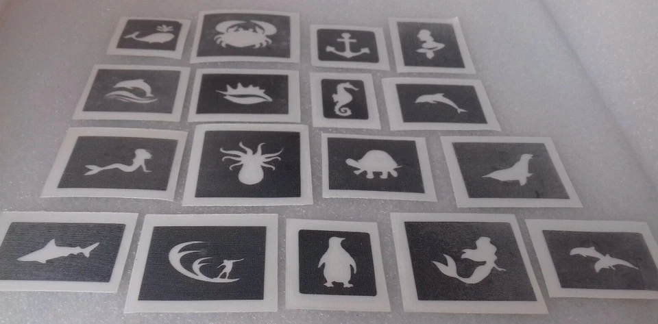 30 x mini piccoli stencil mare per acquaforte su vetro presente mare oceano conchiglia