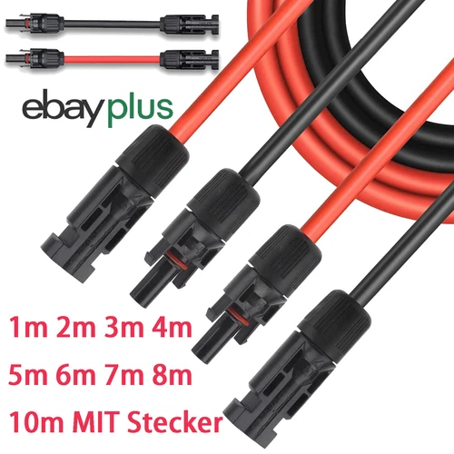 Solarkabel Verlängerungskabel beidseitig Solarstecker 4mm2 6mm2 PV Stecker