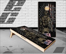 American Soldier Patriotic Flag USA Cornhole Boards Bean Bag Toss Game