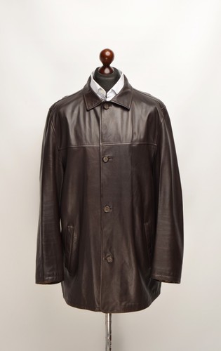 Herren Ermenegildo Zegna weiches braunes Leder 4Btn Jacke EU 56 UK, US 46 2XL