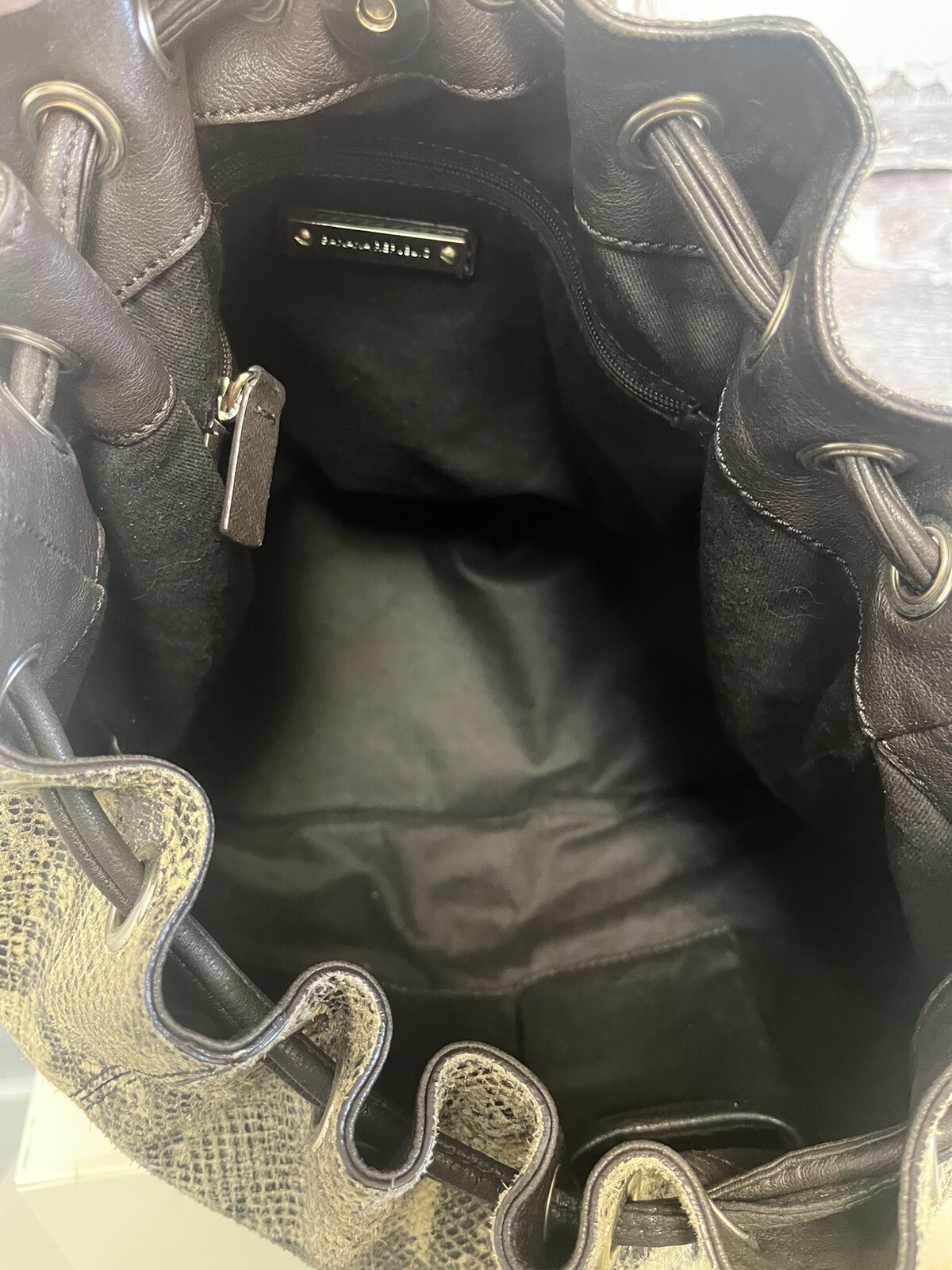 Banana Republic Python Leather Print Drawstring B… - image 8