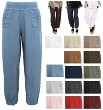 Leinen Hose Damen GR 40 42 44 46 48 50 52 54 Sommerhose Schlupfhose 100% Leinen