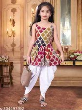 Indian Traditional New stylish Baby Girls kurta and Dhoti salwar with For Kids